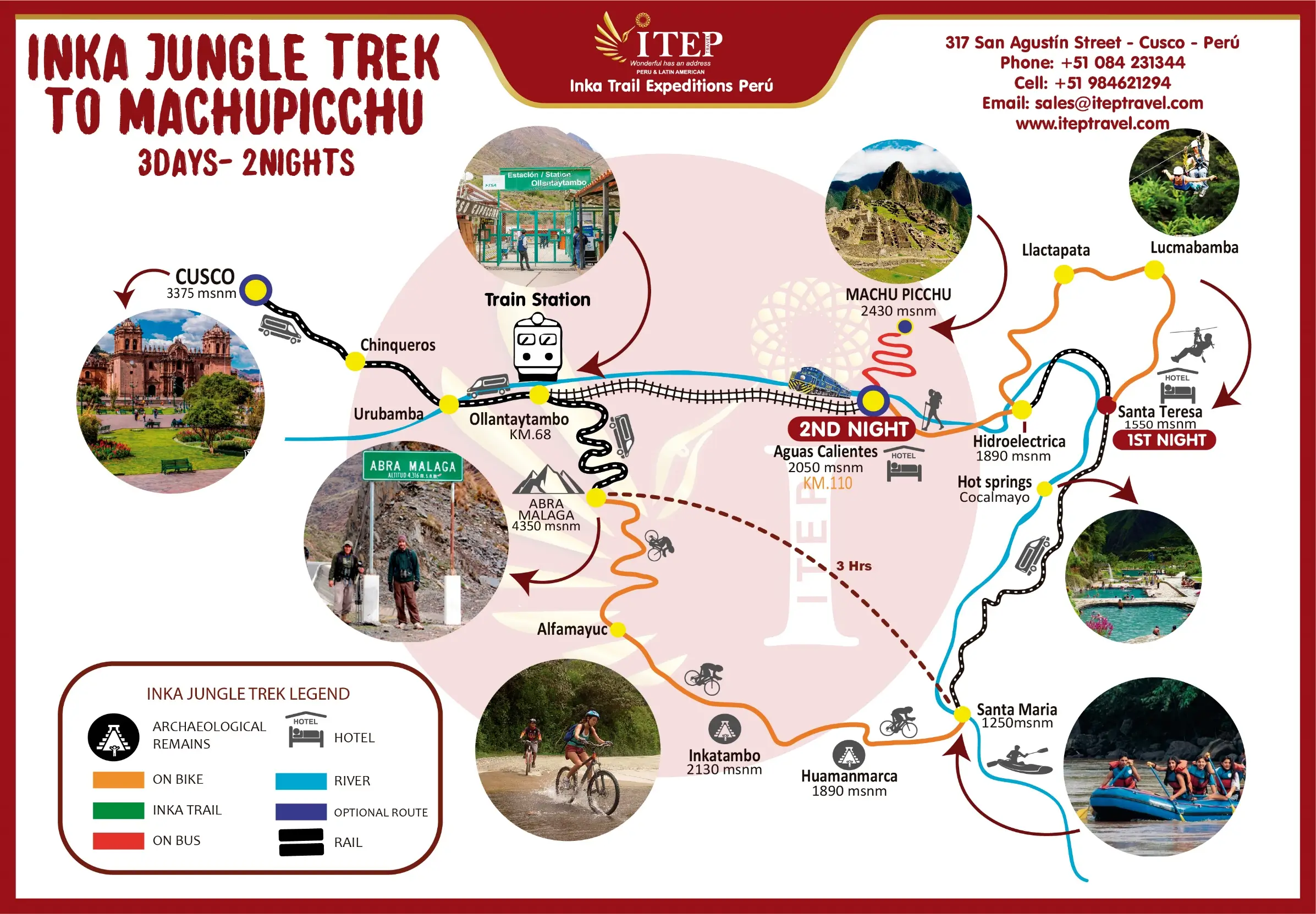 Map the inca jungle 3 days