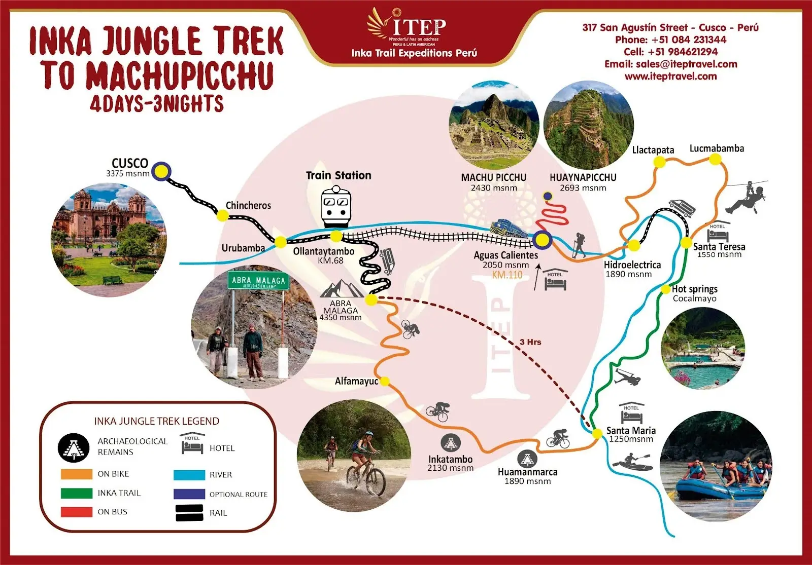 Map the inca jungle 3 days