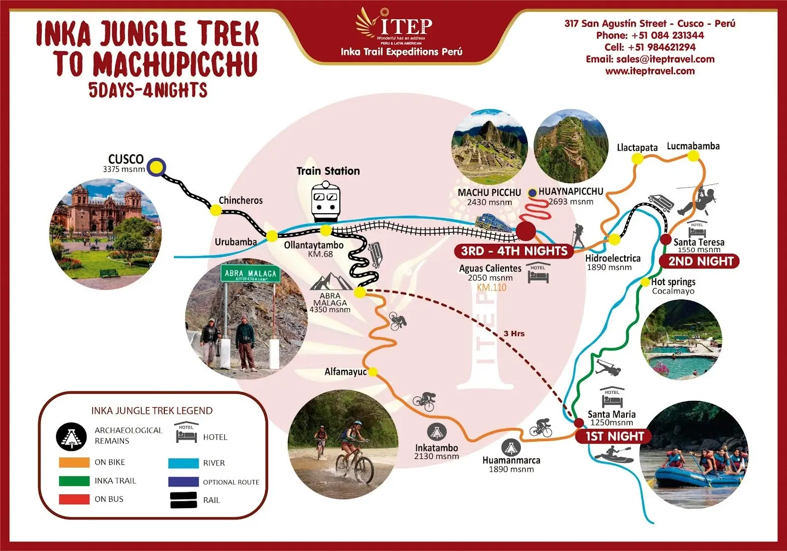 Map the inca jungle 3 days