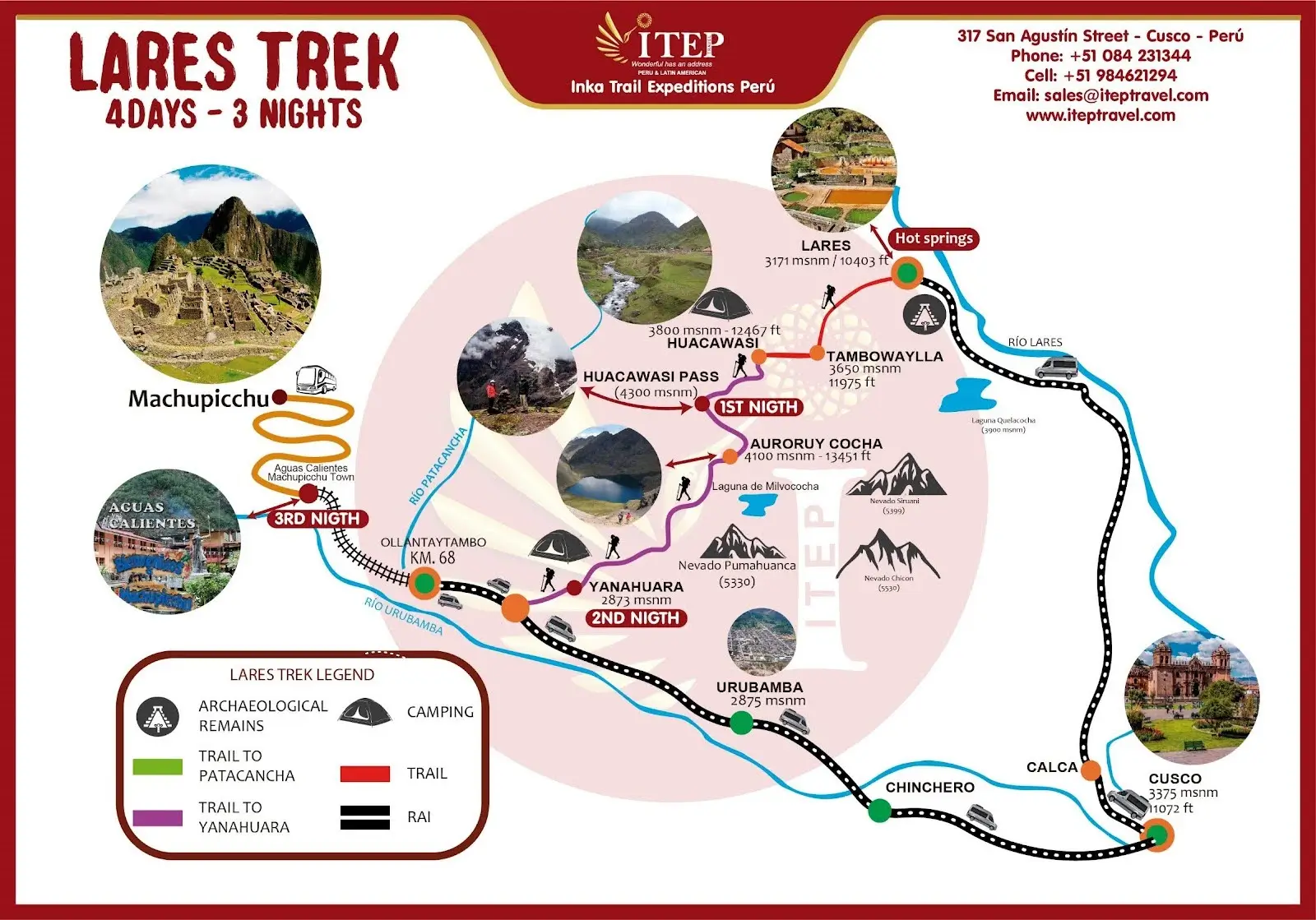 Map the inca jungle 3 days